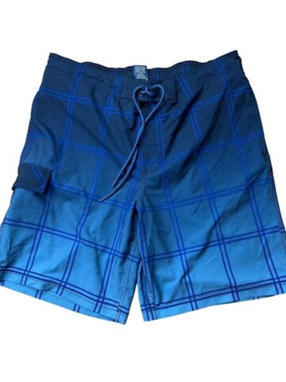George Ombre Blue Box Pattern Swim Shorts